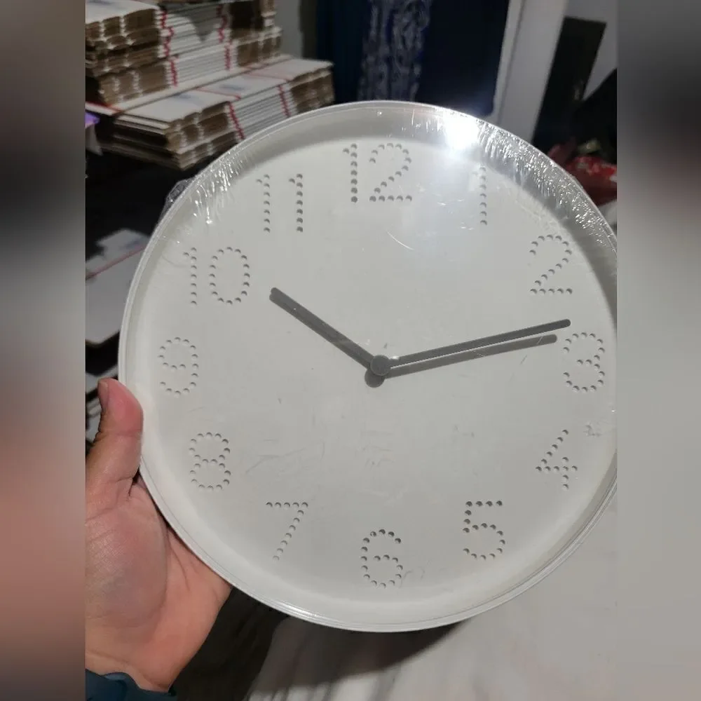 IKEA Clock TROMMA Wall White Analog Neutral NWT